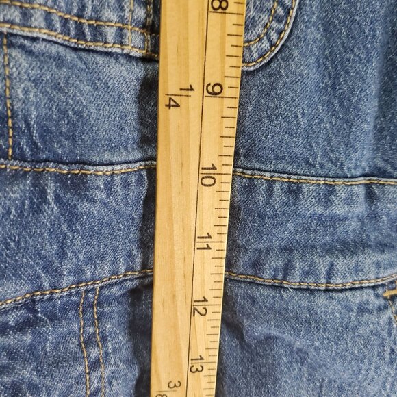 No Boundaries Overalls Womens XL Blue Frayed Hem Adjustable Straps Shortalls - Picture 3 of 7